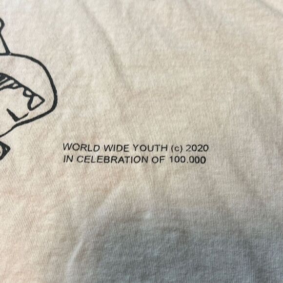 Worldwide Youth Men T-Shirt‎ XL White WWY Earth Atlas 100,000 Followers - Picture 4 of 5